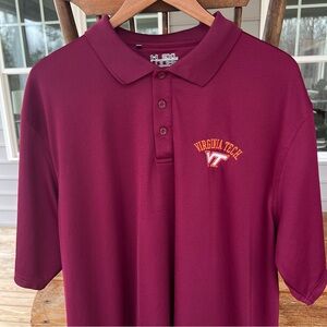 EUC Under Armour Men’s Loose Heat Gear Virginia Tech Hokies Golf Polo Maroon 2XL